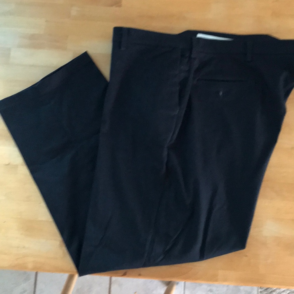 Men’s 48”x 30” Black Casual Slacks Flat Front